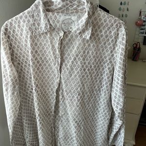 Auntie Oti 100% cotton khadi block print button shirt. Size 2 (m/l)